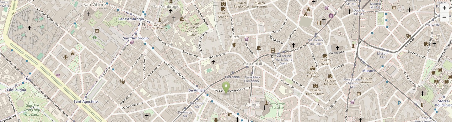 Mappa reale della zona di Via Gian Giacomo Mora, Milano